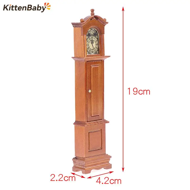 1:12 Dollhouse Miniature Wood Wall Clock Play Doll House Miniaturas Home Decor Accessories Toy Pretend Play Furniture Toy 6