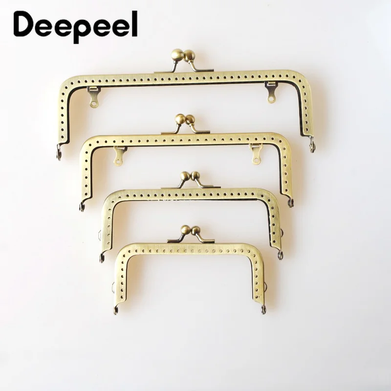 10Pcs 8.5-18.5cm Metal Square Bag Handles Purse Frame Bags Brackets for Women Handbag Handle Kiss Clasp Hardware Accessories 10 pieces high quality press lock metal clasps for leather bags handbag purse accessories lock closure hardware accessories