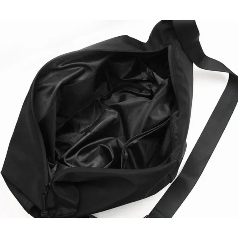 Men's Solid Color Waterproof Nylon Crossbody Bag - Large Capacity Harajuku Style Shoulder Purse