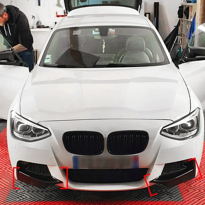 앞 범퍼 립 스플리터 바디 키트, BMW 1 시리즈 F20 F21 M135i Pre LCI M-Sport 2012-2015 스플리터 스포츠 외부 튜닝, 2 개