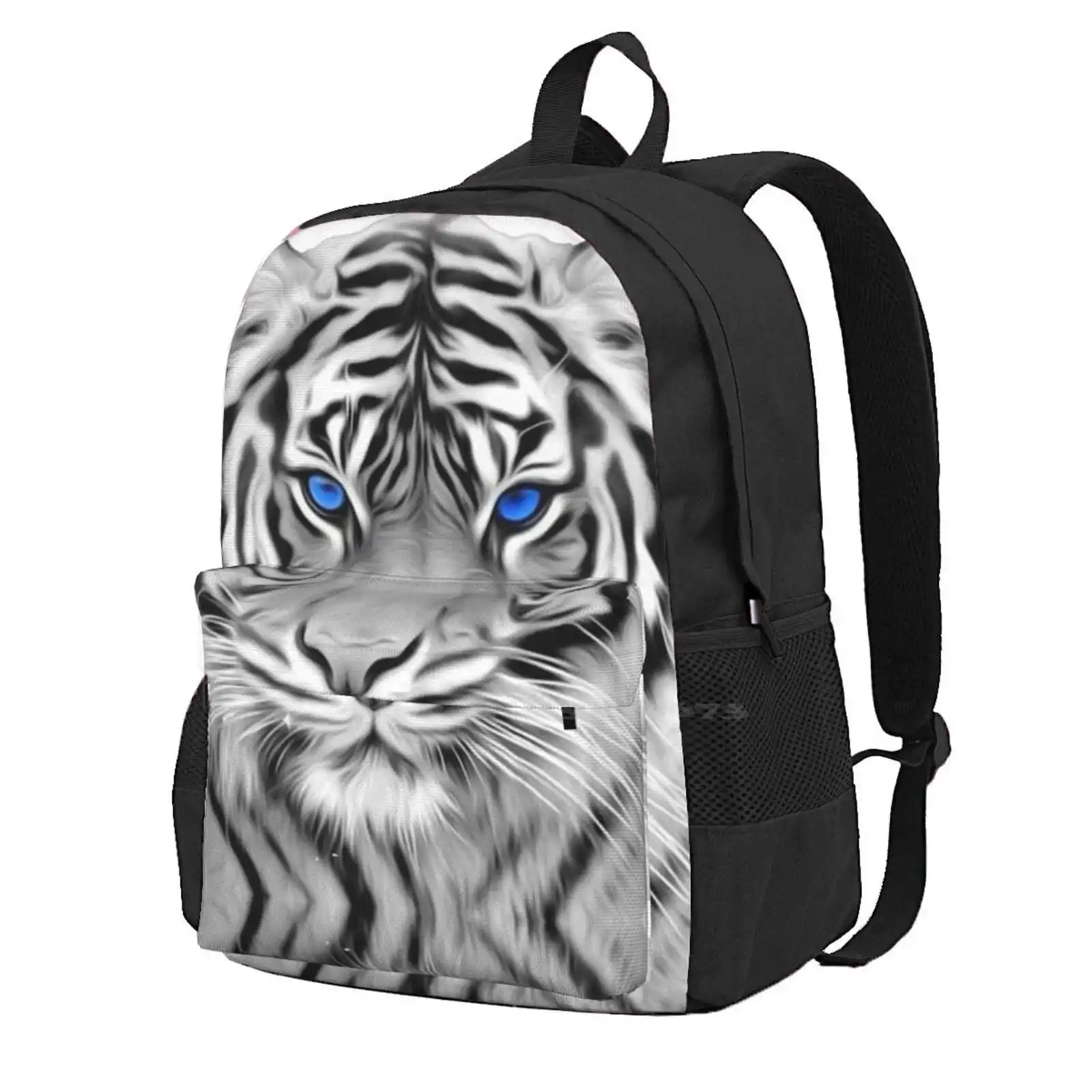 

White Tiger With Blue Eyes School Bags For Teenage Girls Laptop Travel Bags Wild Animal Best Blue Eyed Forest Animal Blue Eyed
