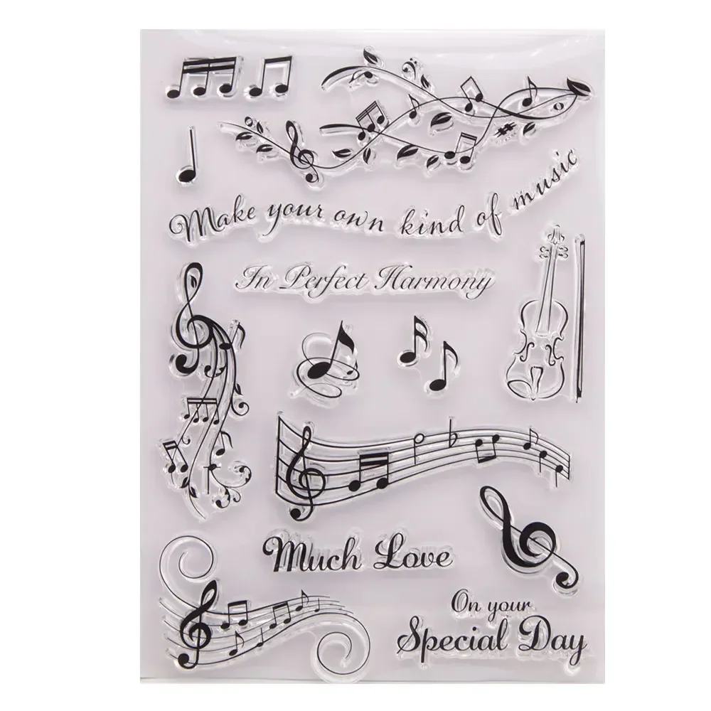Clear Stamps Music Note Transparent Silicone For Scrapbooking Making Album Photo Handmade Decoration