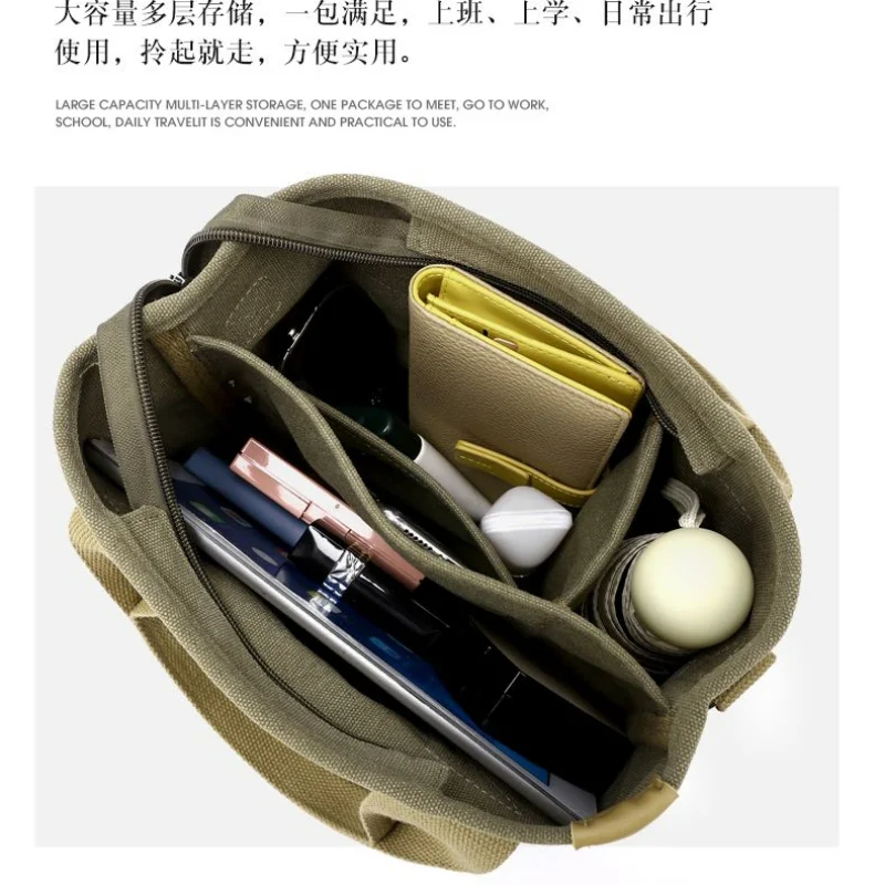 2023 New Women Canvas Bag Multi-pocket Crossbody Bag for Women Mothers Small Leisure Carry-on Bag One Shoulder