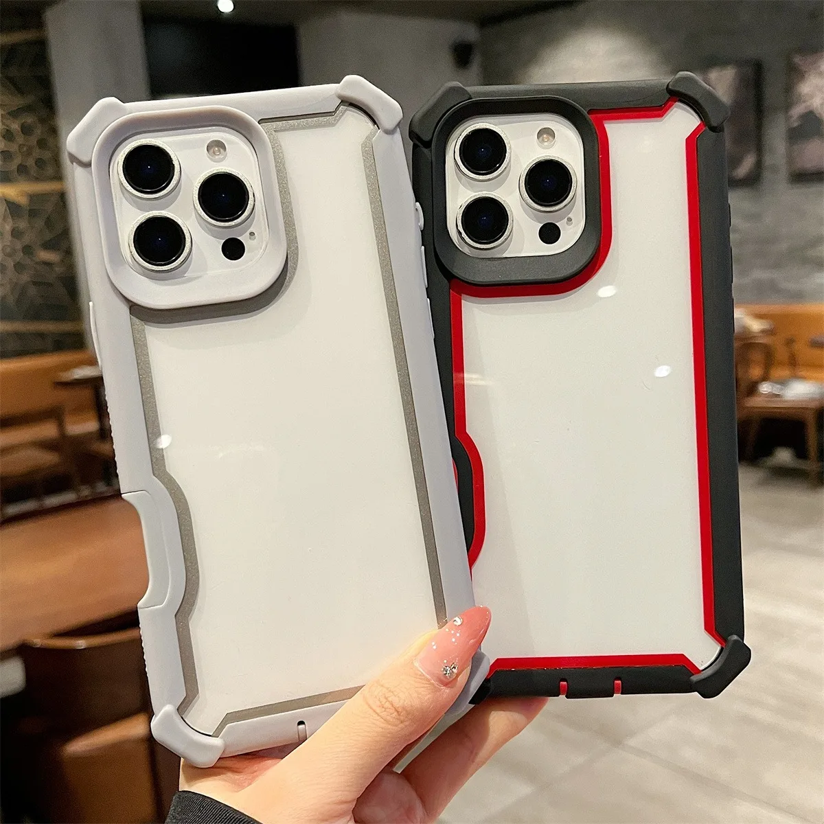 Luxury Dual-Layer Transparent Shockproof Phone Case - Durable Protective Shell