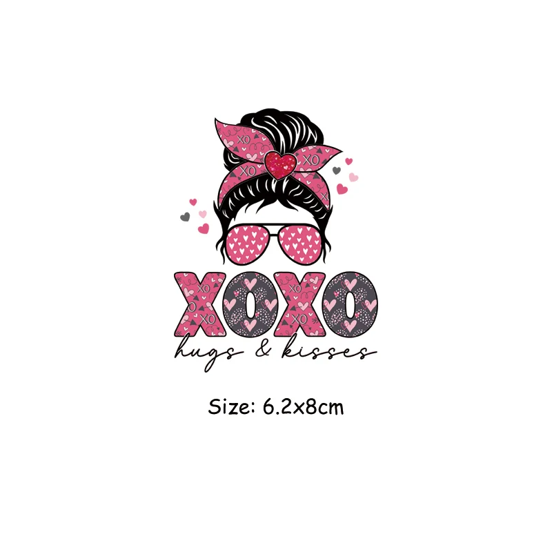 Thermal Stickers Patch Xoxo Hugs Kisses Heat Press Appliqued Clothes Stickers Parches Ropa Diy Iron On Patch Lovers _ - AliExpress Mobile