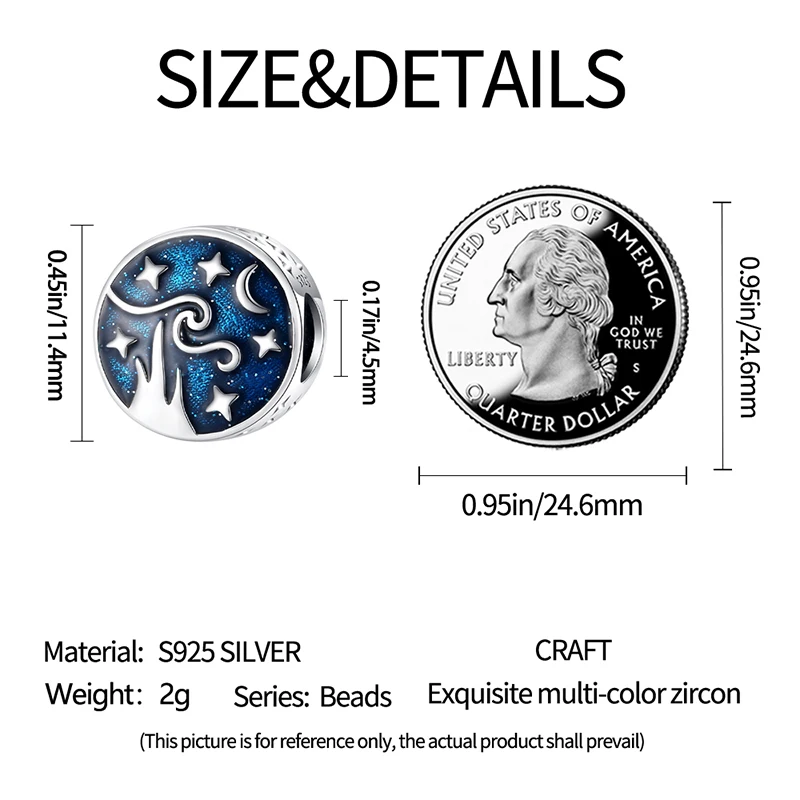 Mode 925 Sterling Silber Astronaut Space Series Charms Perlen passen Qikaola 925 Original Armbänder DIY Jahrestag Schmuck 2023 – Detail 20