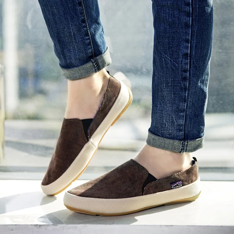 Autumn Fashion Men Canvas Shoes Breathable Men's Casual Slip on Loafers Male Flats Shoe 2025 Fisherman Shoes Zapatos Hombre 4