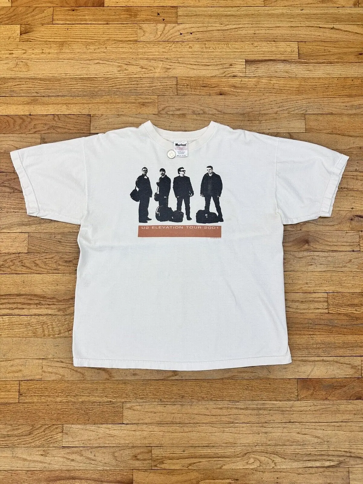 Vintage 2001 U2 Elevation Tour Size Large Made In Usa White