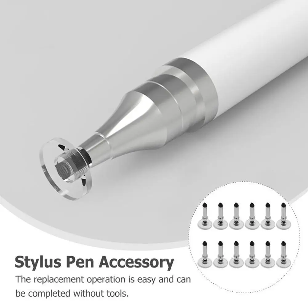 Stylus Replacement Tips Touch Screen Pen Nibs Replaceable Stylus Pen Disc Tips Compatible with Capacitive Touch Screen 12 Pieces