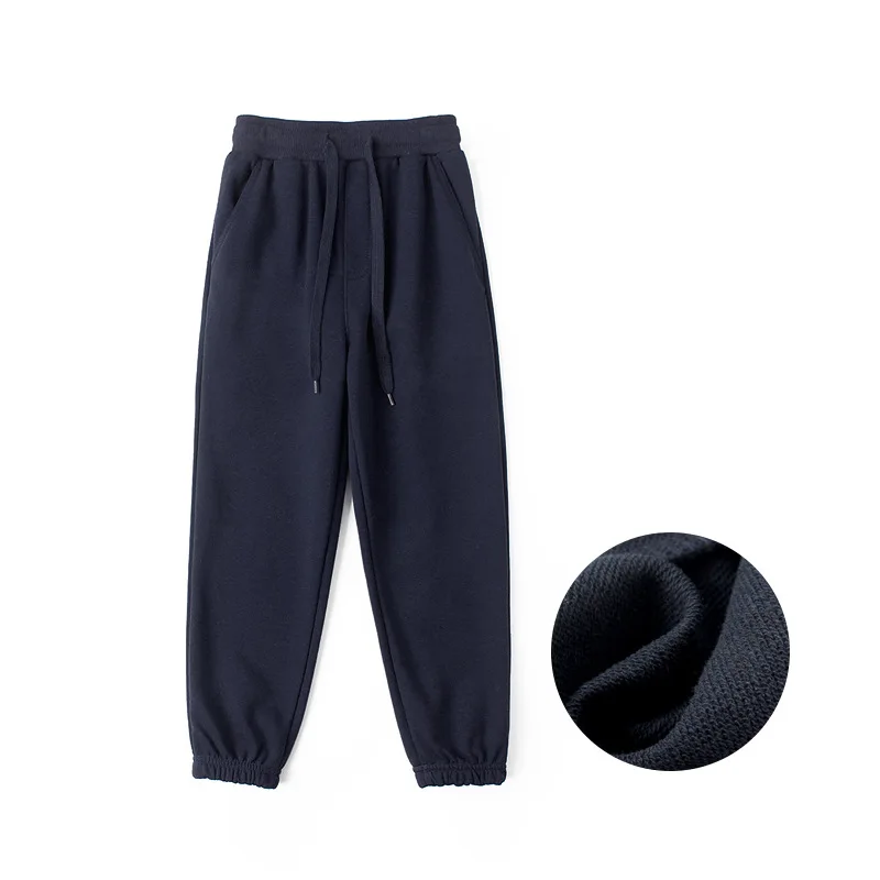 Autumn Children Boys Sweatpants Casual Teenage Pure Color Long Trousers Spring Teenage Thicken Jogger Pant White Pants 4-13Years