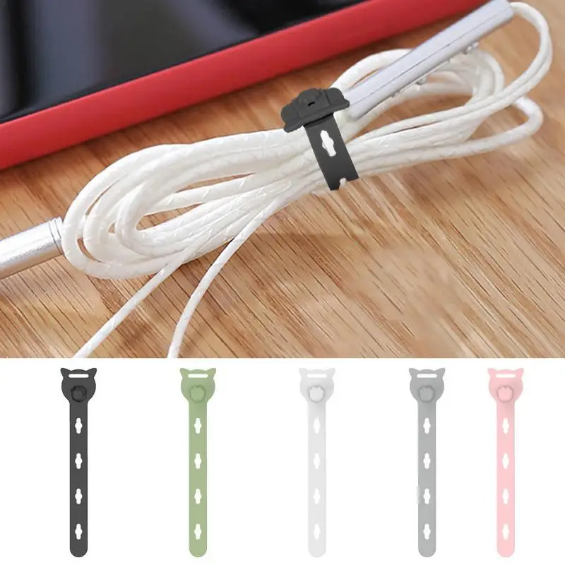 Silicone Reusable Cable Ties Cord Organizer Durable Multi-functional Cable Winder Strap Soft And Elastic Wire Winder For Home