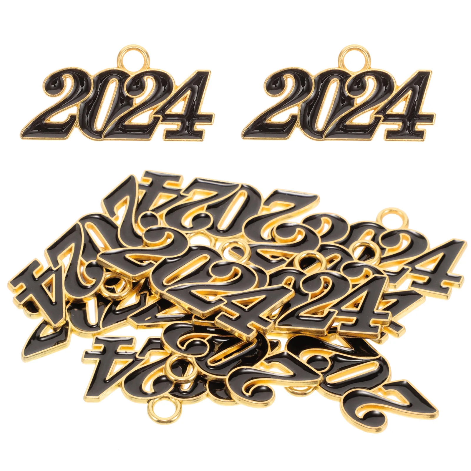 

10Pcs DIY Charms 2024 New Year Pendants Necklace Bracelet Jewelry Making DIY 2024 Charm