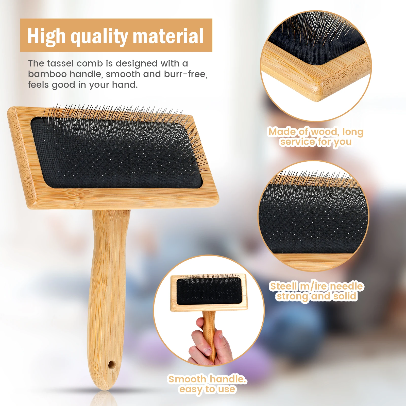 Handmade Wool Carding Comb Professional Needle Felting Brush Multi-Function Needle Felting Tools for Wool Coat Carpet Pet Hair