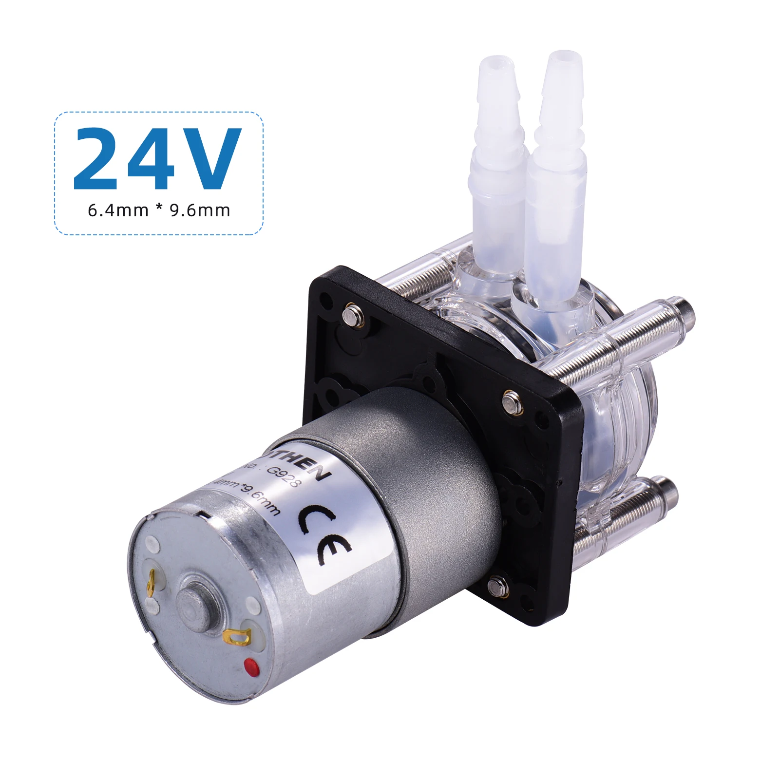 DC 24V Peristaltic Pump with Silicone Tubing High Flow Water Liquid Pump Dosing Vacuum Pump Self-Priming  Adjustable Flow
