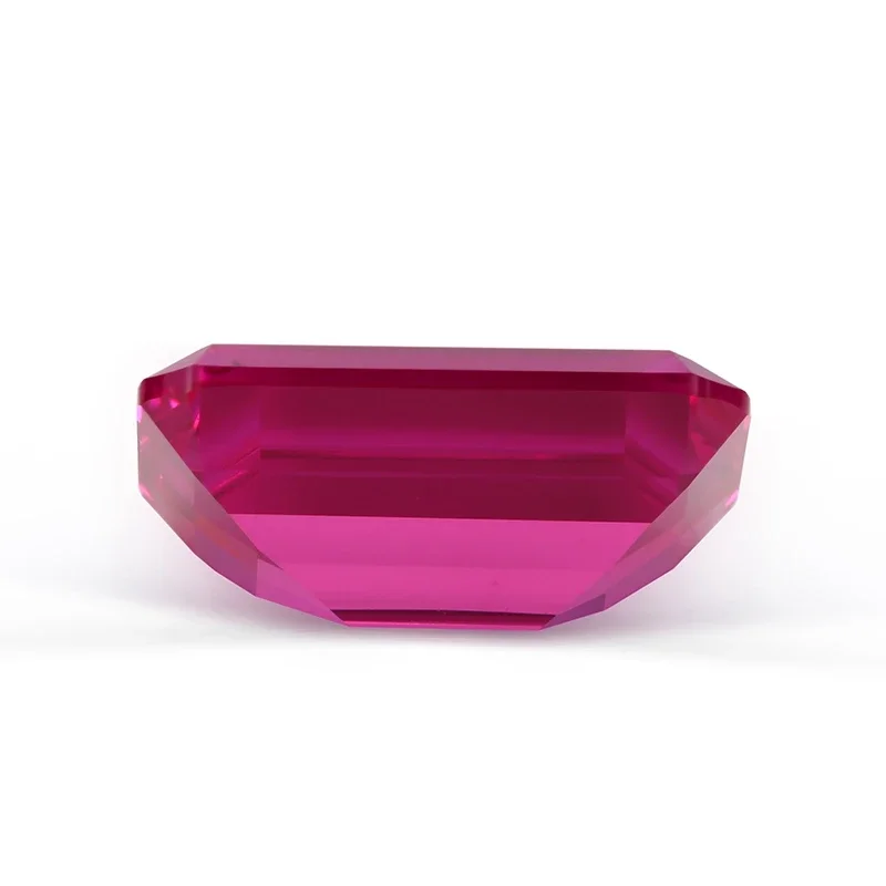 Precious Stones Pink Ruby Emerald Cut VVS Loose Gemstones Pass UV Test For Jewelry Making and Collection DIY Gem Beads