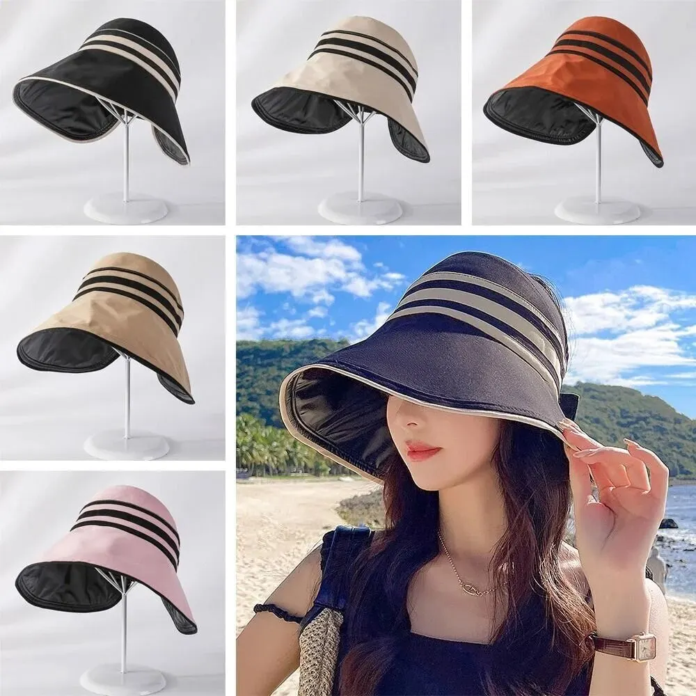Sun Protection Hat Women's Summer Hat Female Outdoor Beach UV Protection Breathable Empty Top Hats Lady Foldable Hollow Scallop Cap