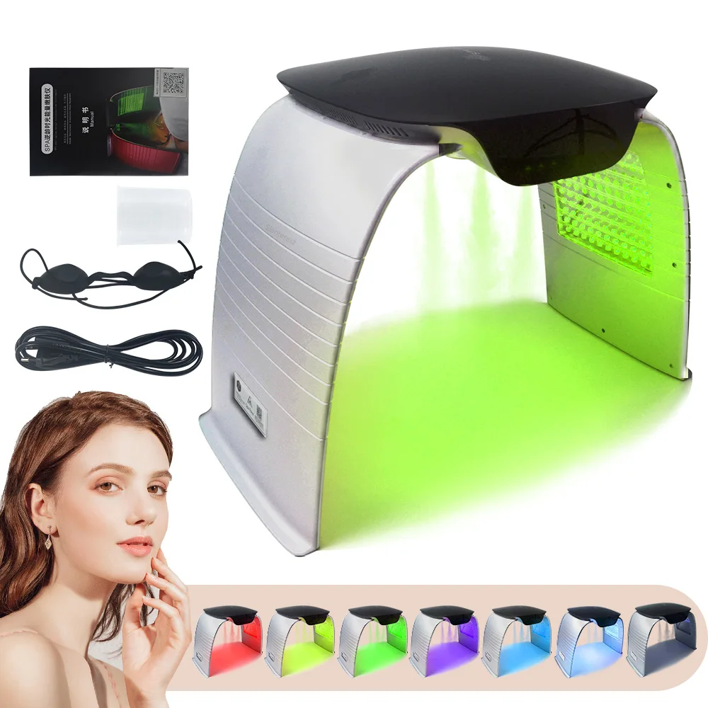 8 Color LED Light PDT Facial Steamer for Home Use SPA Use Cold and Hot Nano Spray Skin Rejuvenation Skin Care UV Facial Device led facial mask facial machine