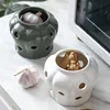 Kitchen Ventilation Storage Tank Pumpkin Jar Hollow Out Ceramic Storage Tank Garlic Ginger Dried Chili Pepper Storage  Jars 3