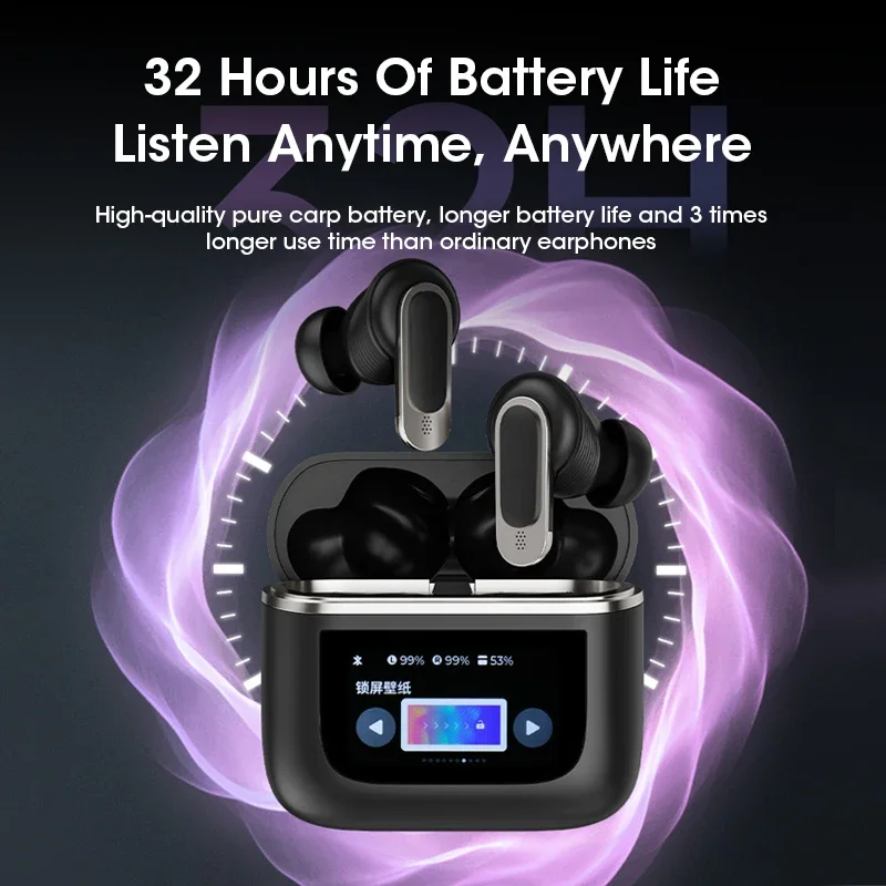 TWS Bluetooth Earbuds ANC Noise Reduction HIFI Sound Touch Control LED Display Battery Indicator Wireless Earphones