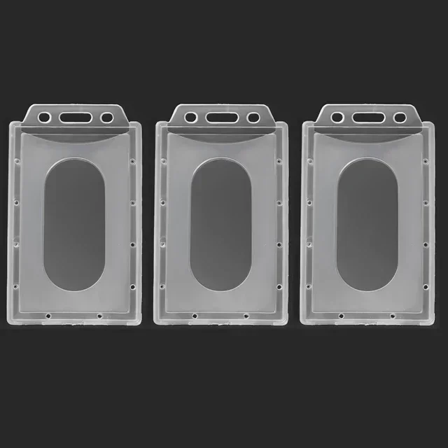Multifunctional Plastic Badge and ID Card Holder Sleeve (Vertical & Horizontal, 1/10 Pack)