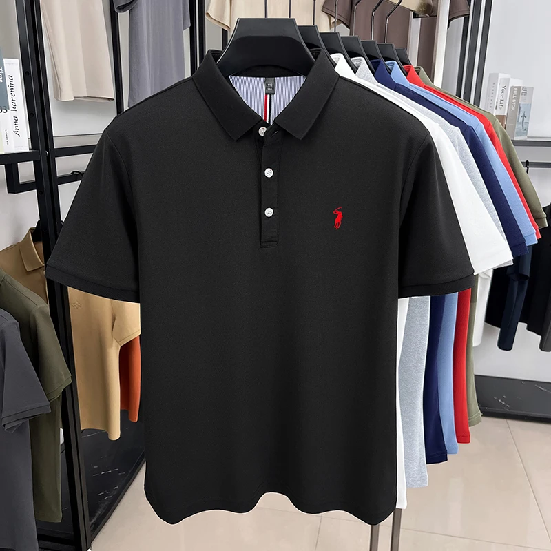 Polo a maniche corte ricamata in pony di moda di lusso da uomo di marca estiva nuova maglietta Paul di fascia alta per il tempo libero e il tempo libero - immagine 6