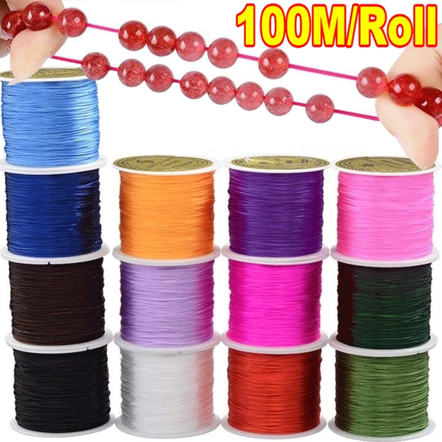 100M/Roll 1MM Multicolour Strong Nylon Rope Round Crystal Line Rubber Cord  for Jewelry Making Supplies DIY Beading Bracelet - AliExpress