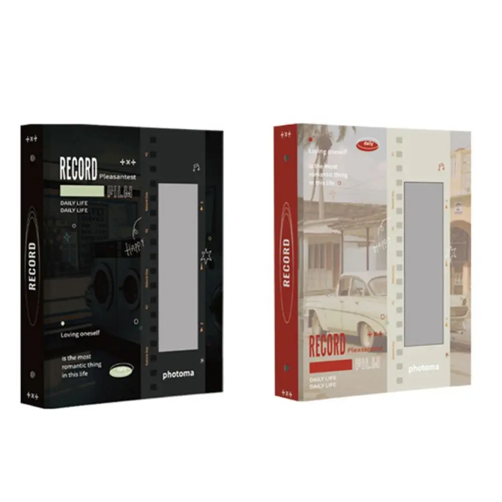 

Папка для фотографий A5 Kpop в стиле ретро, альбом для сбора фотокарт с магнитным притяжением, фотография с эмблемой a5, фотоальбом с 6 отверстиями и листьями