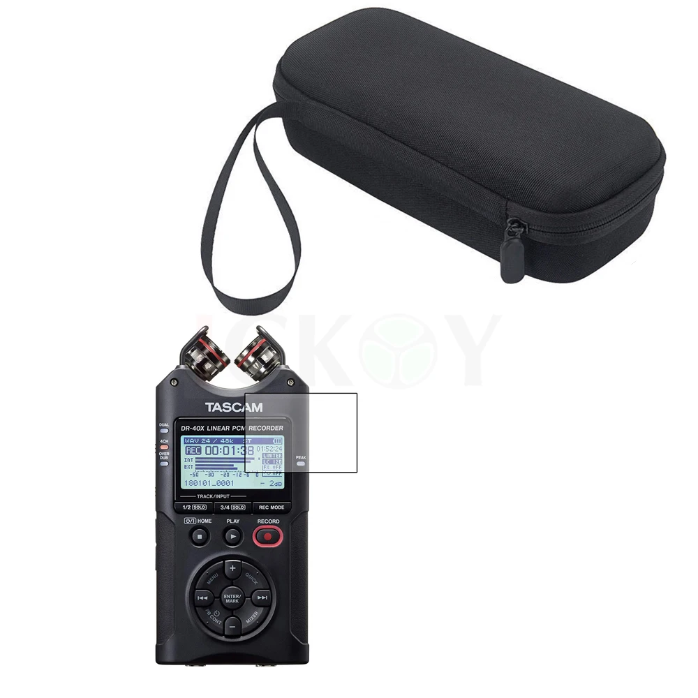 2024 Nuova Custodia Portatile Per Esterni Custodia Protettiva + Pellicola Protettiva Per Schermo Lcd Per Accessori Tascam Dr-40X Dr-40