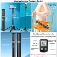 Auto Face Tracking Tripod Selfie Stick 360° Rotation for iPhone Phone 1.5m Extendable AI Follow-up Auto Tracking Phone Holder - Image 6