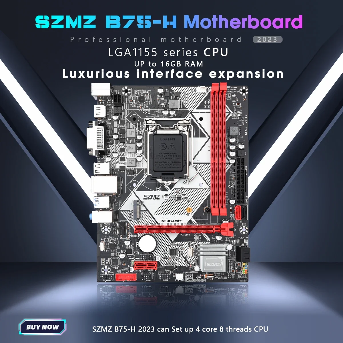Настольная материнская плата SZMZ B75H lga 1155 с поддержкой NVME M.2, USB3.0 и SATA3, B75 placa mae xeon combo