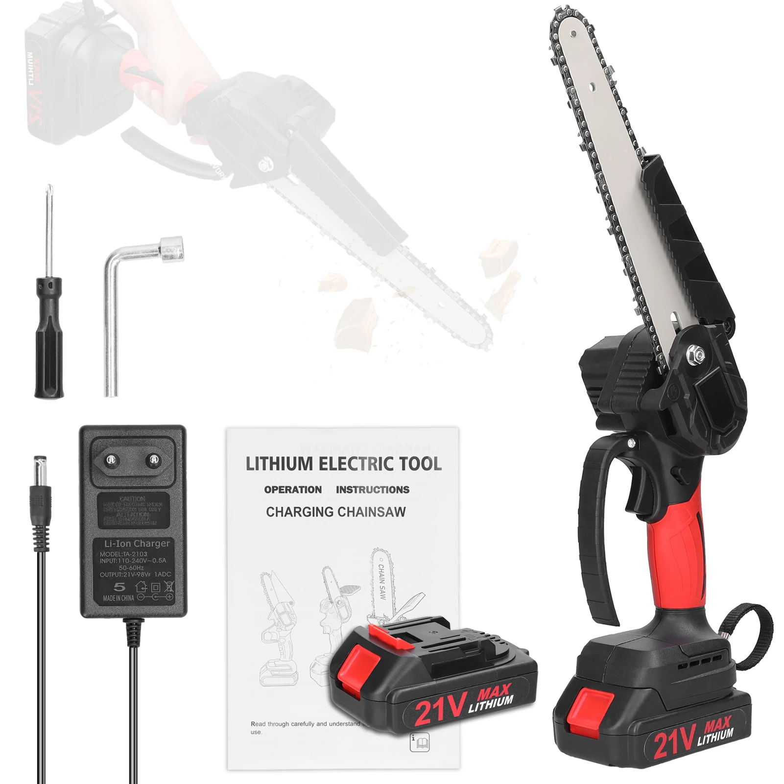 Onehanded 21V 8 inch Portable Electric Pruning Saws Small Wood