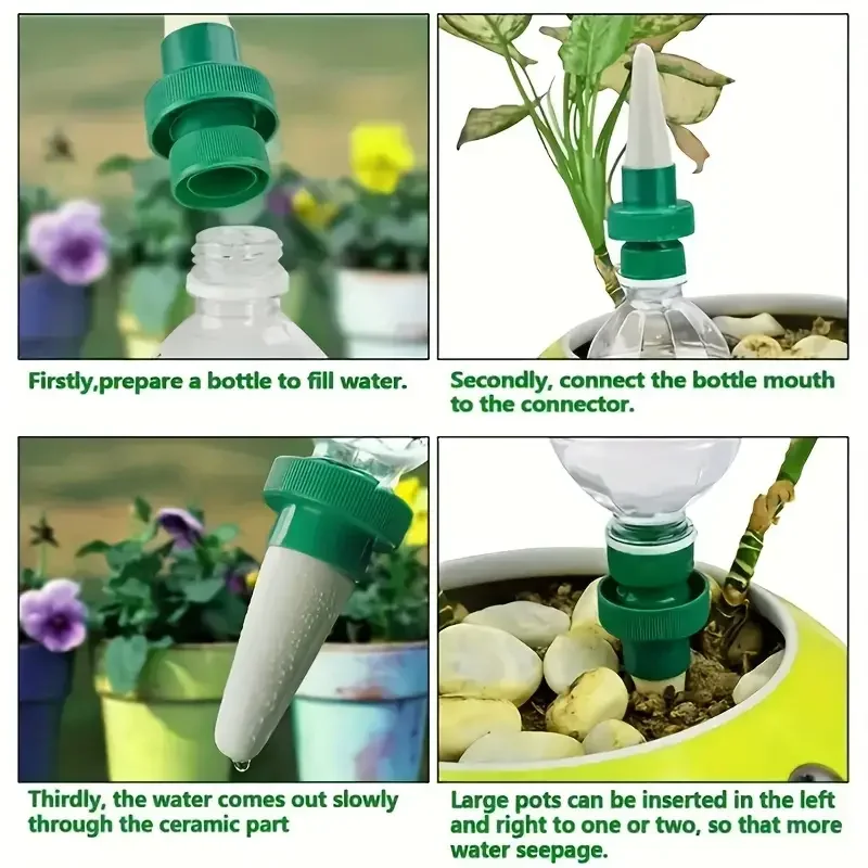 2/4PCS Self-Watering Dripper Spikes, Automatic Drip Irrigation for Indoor & Travel Plants, Watering Bottle Nozzle