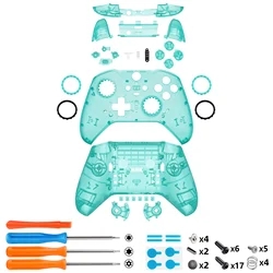 Crystal - Clear Replacement Shell & Button Set for Xbox Elite Controller (Emerald Green)