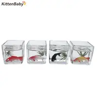 1:12 Miniature Model Mini Fish Tank Bowl Simulation Aquarium Scene Model For Home Desktop Ornament Dollhouse Toys Decoration 1