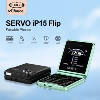 SERVO  iP15 Flip 4 SIM Card Flip Mobile Phone Auto Call Record Speed Dial Magic Voice Blacklist Radio Type-C Foldable Cellphone 1