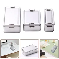 Metal tin silver black flip top storage box tool box coin candy key business card storage box with lid food tin box storage jar 2