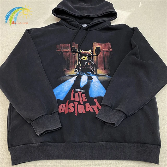 High Street Oversized Brown Red Blue Black Kanye West Hoodie Hooded Men  Women 1:1 Best Quality Solid Color Casual Pullovers - AliExpress