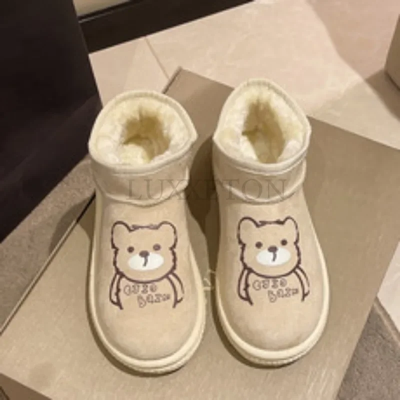 

2023 Winter Slippers Men Outdoor Waterproof Warm Sneaker Slippers Women Non-Slip Indoor Plush Home Footwear Thick Platform Shoe
