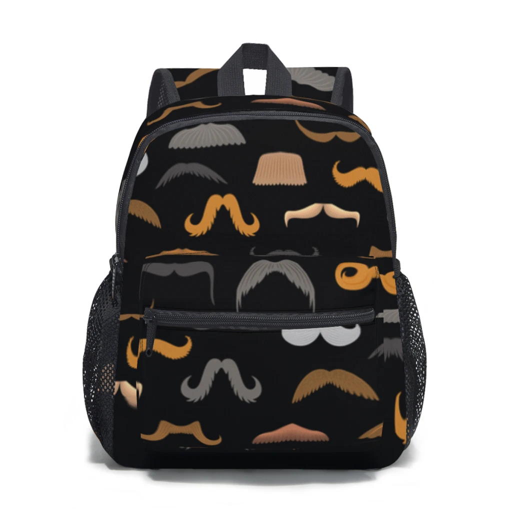 

Kids Backpack Mustache beard face silhouette Kindergarten Children Mochila School Bag