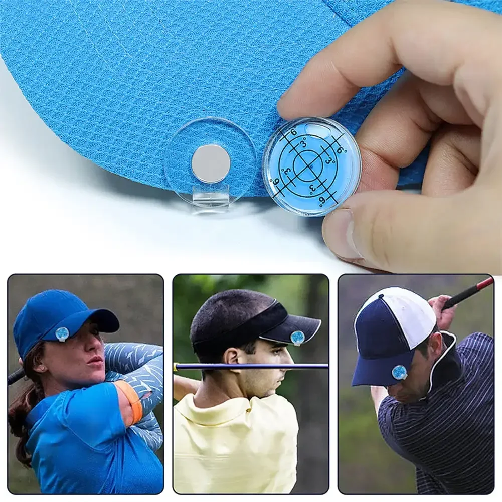 Golf Level Function Marks Magnetic Cap Clip Golf Ball Marker Red Blue and Yellow