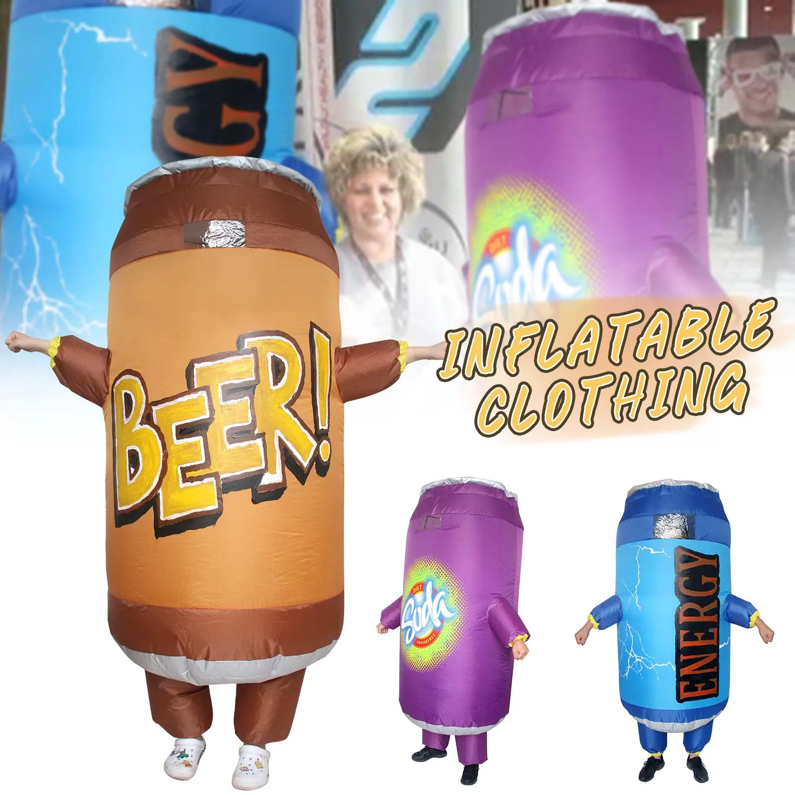 

Energy/Soda/Beer Canned Beverages Inflated Suit Comfortable Lightweight Show Costume For Show Activity Party