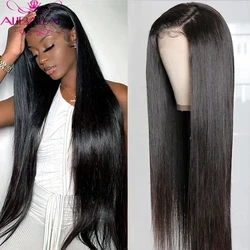 30 Inch Bone Straight 13x4 Lace Front Wig Straight Human Hair Wigs  For Women 4x4 Transparent Lace Wig Brazilian Remy Hair