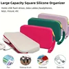 Square Silicone Storage Bag, Portable Travel Cosmetics and Toiletries Bag, Multifunctional Waterproof Cosmetic Bag with Zipper 3