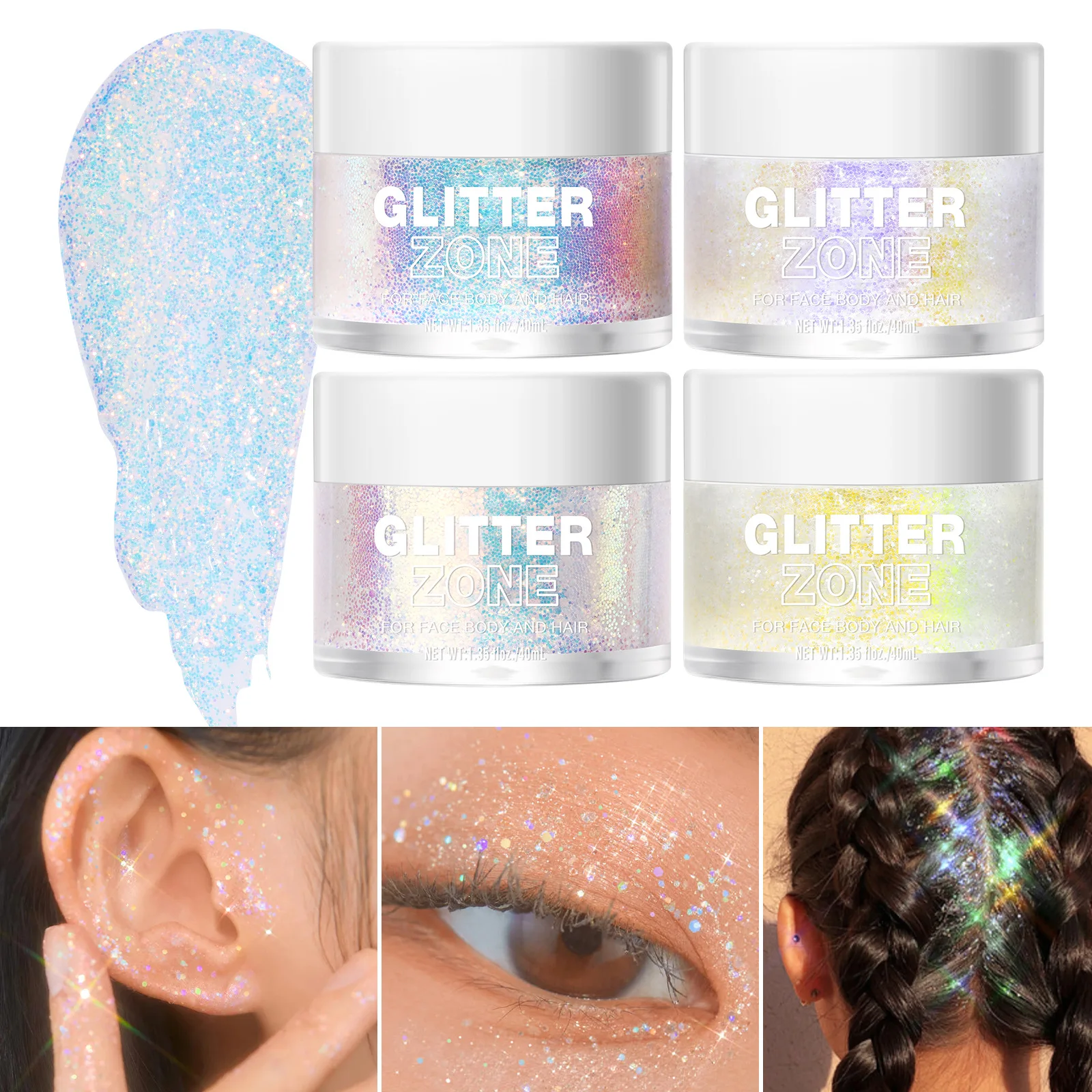 

40ML Chameleon Liquid Eyeshadow 4 Colors Long Lasting Waterproof Pearlescent Glitter Shimmer Eye Shadow Body Makeup Cosmetics