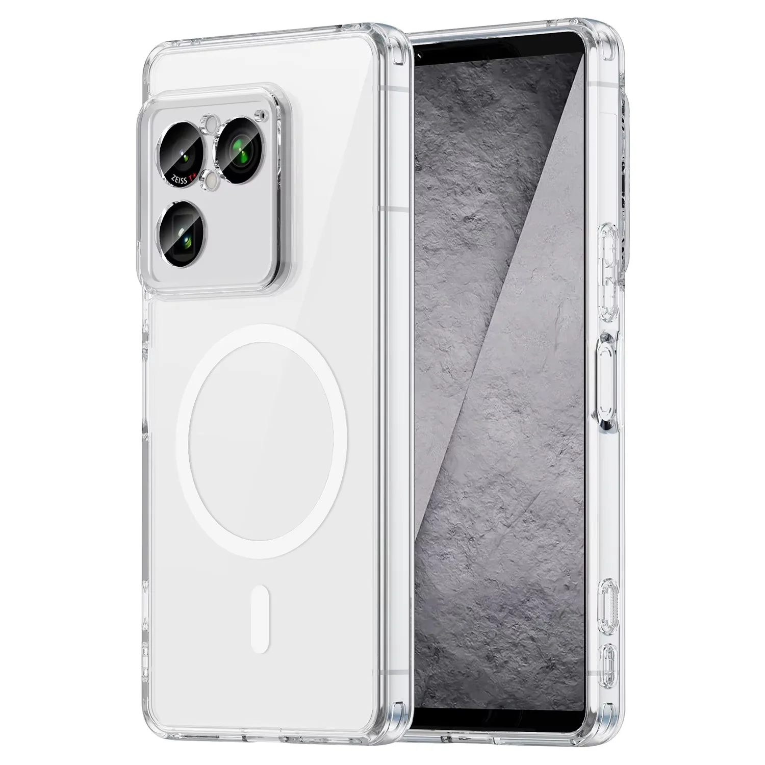 Clear Acrylic Hard Magnetic Shockproof Protective Case with MagSafe Compatibility