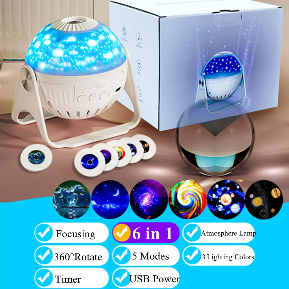 Galaxy Projector 7 in 1 Planetarium Projector Night Light with Nebula Moon Rotating Star Projector for Ceiling Kids Room Decor nursery night light Night Lights