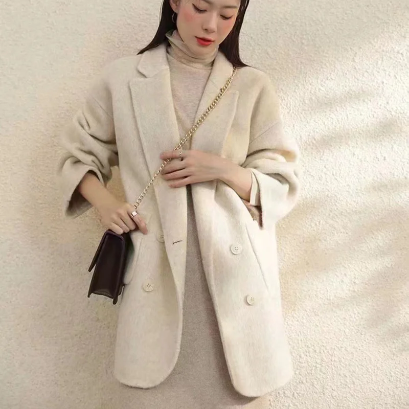 ショップ ジョーシンの公式通販サイト 女性用カシミヤコート ハイエンドブランド ダブルブレスト 秋冬 カシミアコート オフィス K3 22 小島良太 Prietosroofing Com