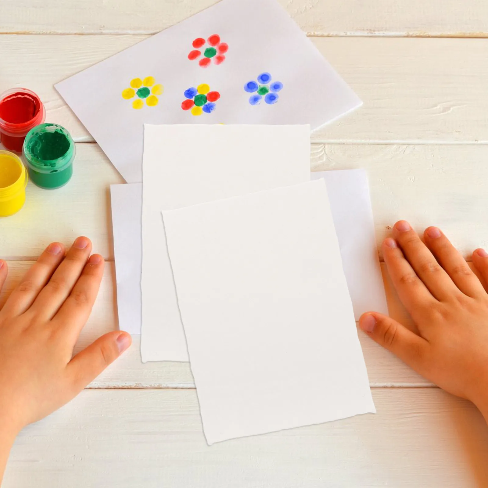 20매 전문가용 수채화 펄프 데클드 엣지 텍스처드 러프 표면 블랭크 타이어블 시트 (페인팅용)