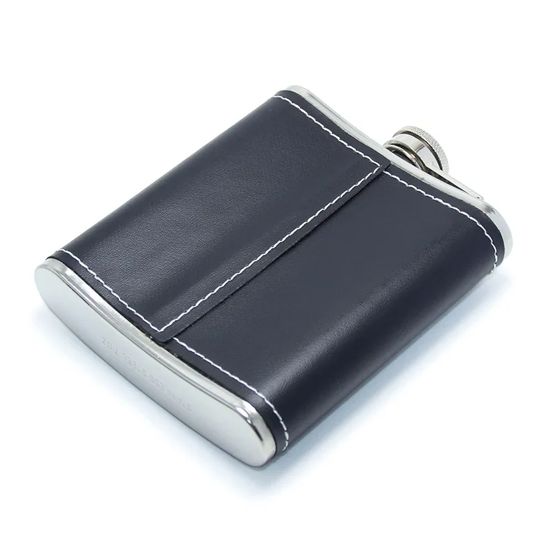 6oz Portable Stainless Flagon Hip Flasks Set with Cups Funnel for Whiskey Vodka Wine Pot Outdoor Drinking Bottle Men's Gift Box