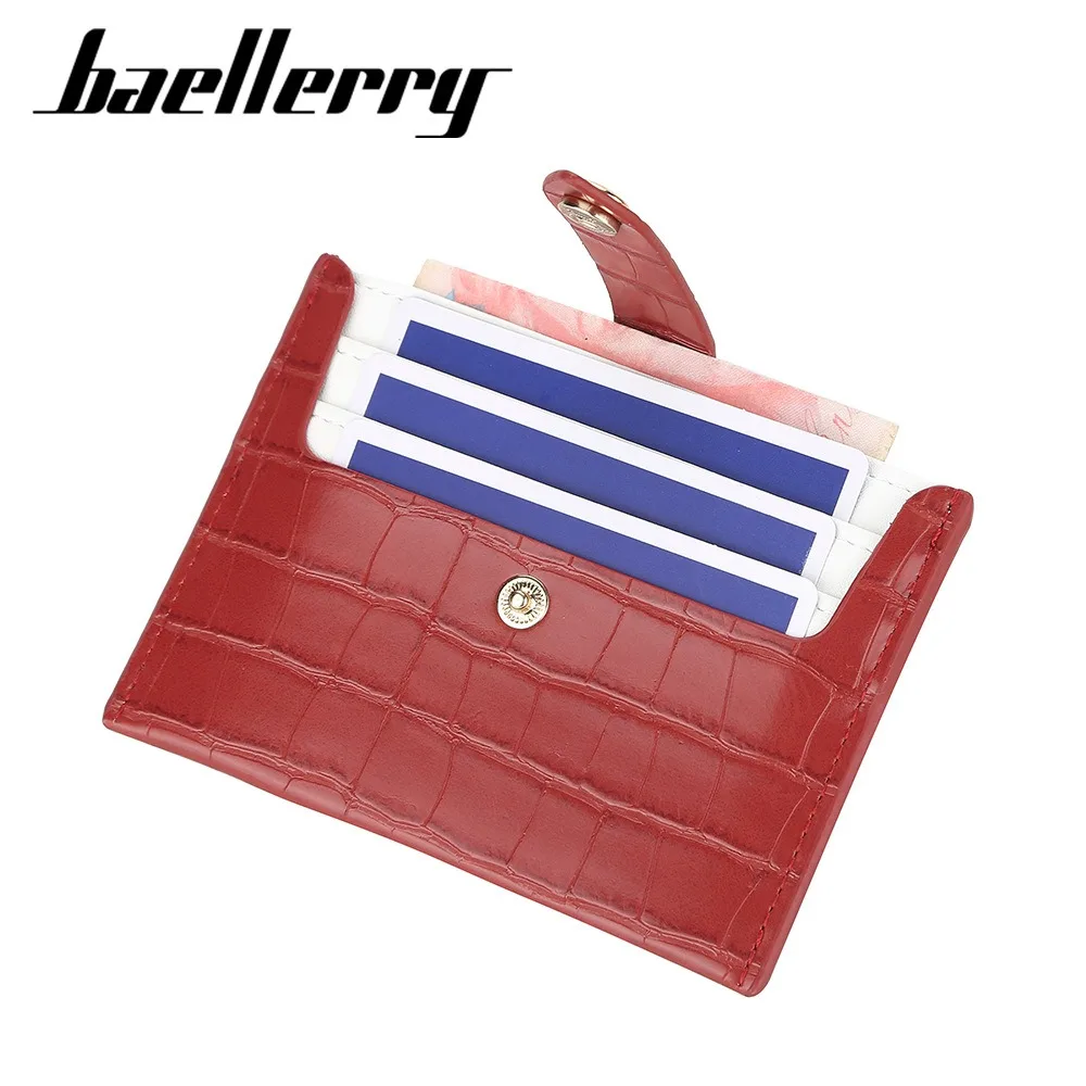 Cute Candy Color Card Wallet - Baellerry Pu Leather Mini Organizer with 3 Slots